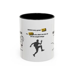 Team Dad & Son Accent Mug – Personalized Name Gift, 8 Colors