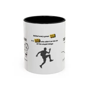 Team Dad & Son Accent Mug – Personalized Name Gift, 8 Colors