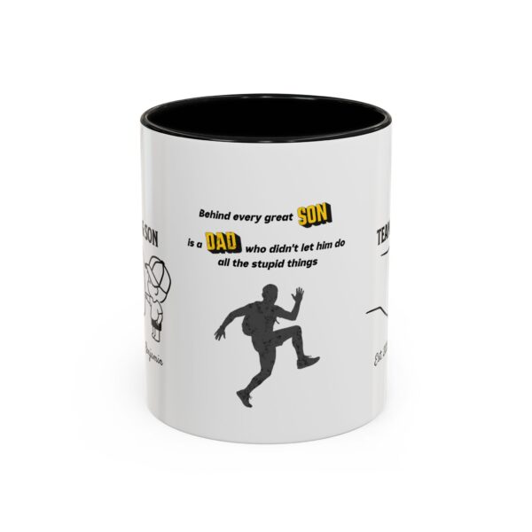 Team Dad & Son Accent Mug – Personalized Name Gift, 8 Colors
