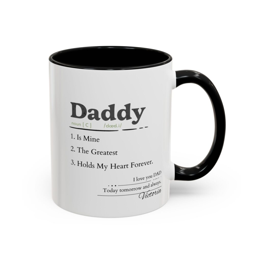 Daddy Definition Accent Mug – Personalized Name Gift