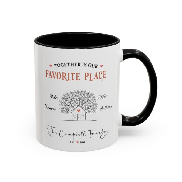Family Favorite Place Accent Mug – Personalized Family Tree Gift, 8 Colors