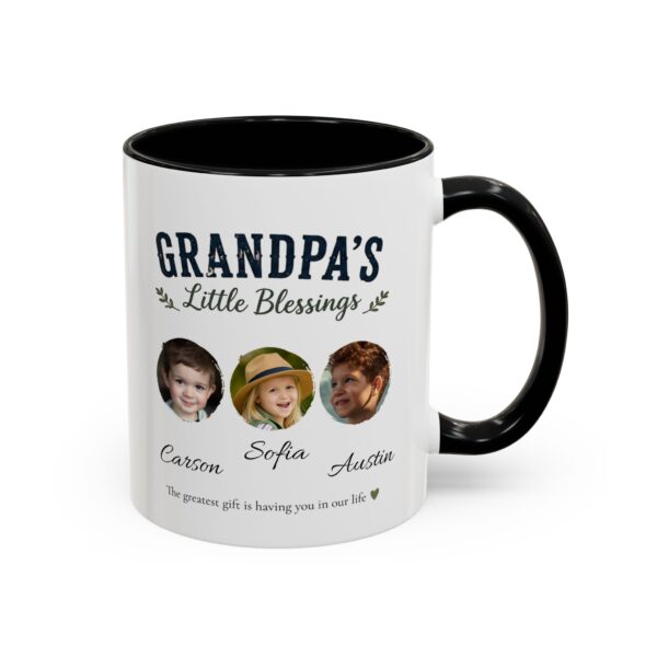 Grandpa's Little Blessings Accent Mug – Personalized Gift, 8 Colors