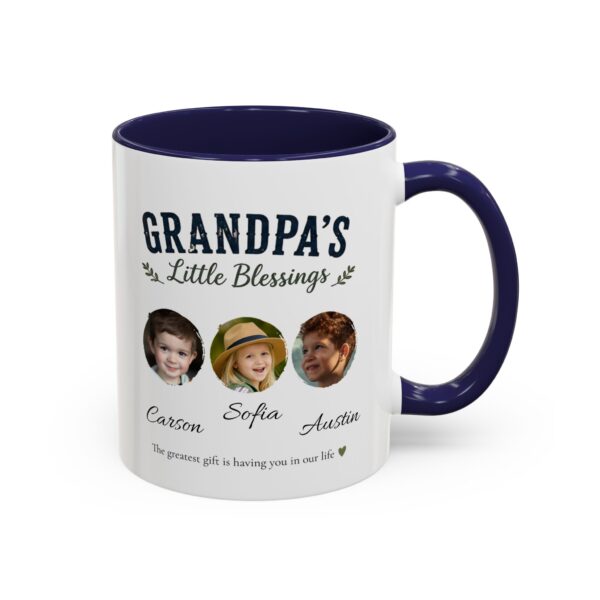 Grandpa's Little Blessings Accent Mug – Personalized Gift, 8 Colors