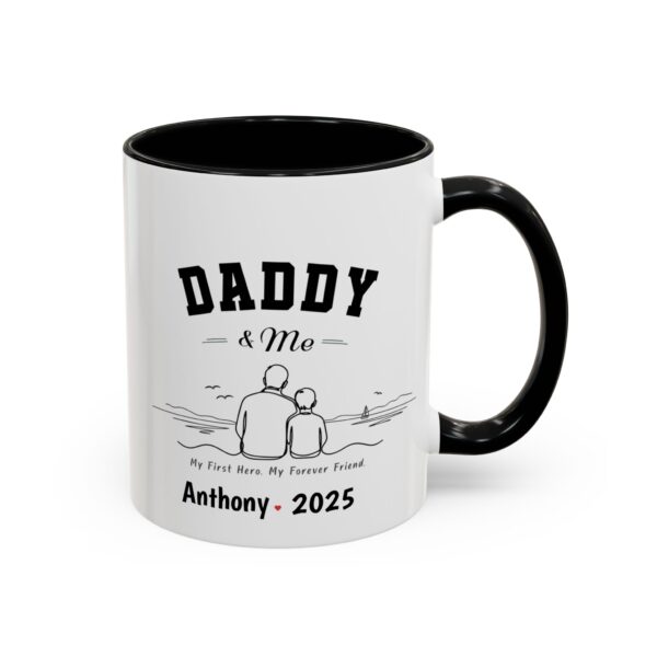 Daddy & Me Accent Mug – Personalized Name & Year Gift for Dad