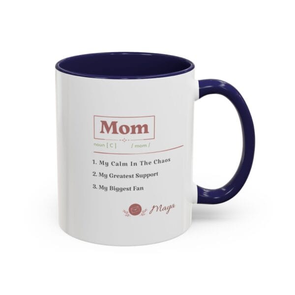 Mom Definition Accent Mug – Personalized Gift, 8 Colors