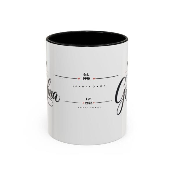 Promoted to Grandma Accent Mug – Personalized Gift, 8 Colors