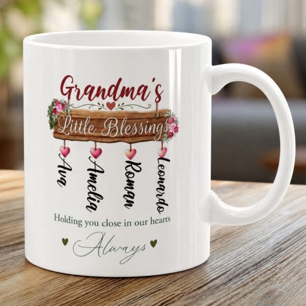 Grandma's Little Blessings Mug – Personalized Grandkids' Names Gift