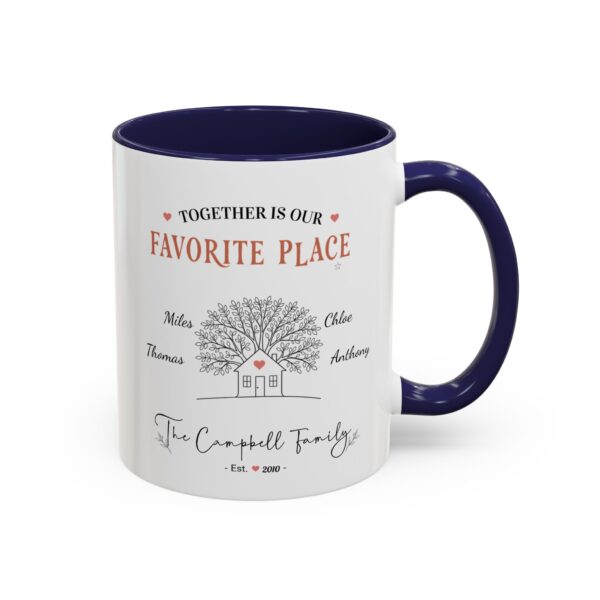 Family Favorite Place Accent Mug – Personalized Family Tree Gift, 8 Colors