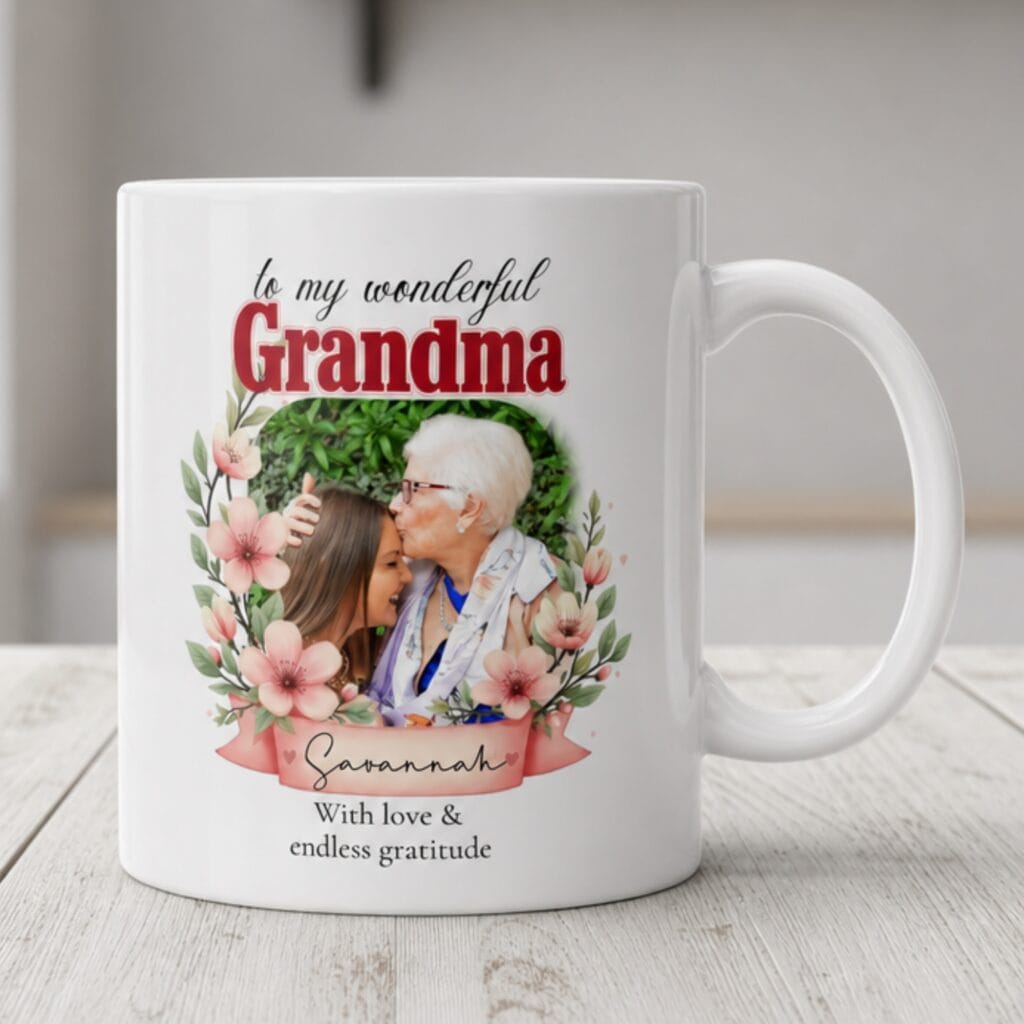 Grandma Photo Mug – Personalized Photo & Name Gift