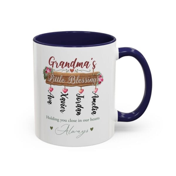 Grandma's Little Blessings Accent Mug – Personalized Gift, 8 Colors