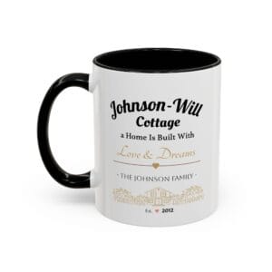 Family Love & Dreams Cottage Accent Mug – Personalized Family Name Gift, 8 Colors