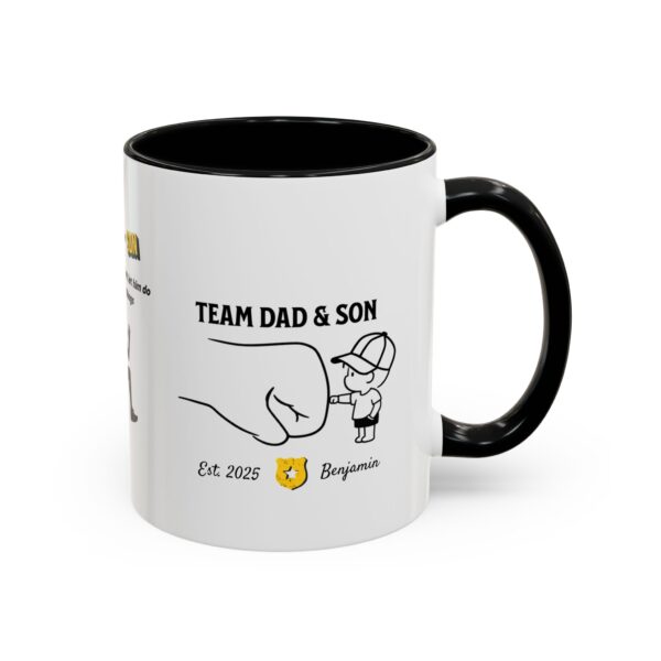 Team Dad & Son Accent Mug – Personalized Name Gift, 8 Colors