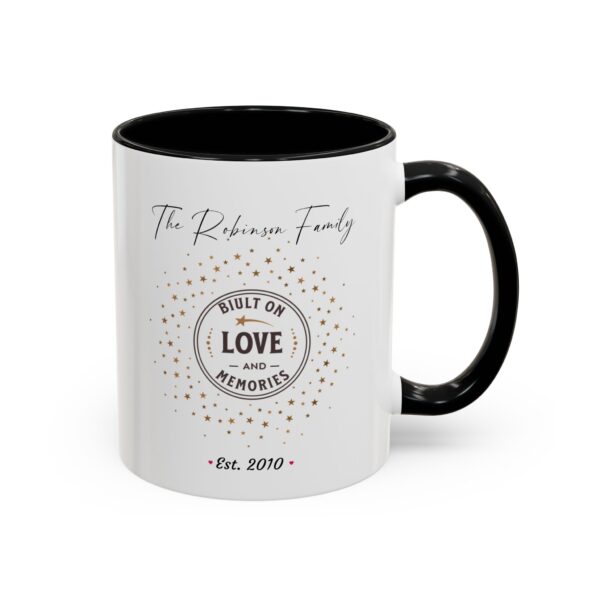Family Built on Love Accent Mug – Personalized Family Name Gift, 8 Colors