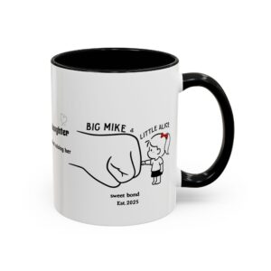 Daddy & Daughter Mug – Personalized Fist Bump Gift for Dad, 8 Colors