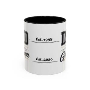 Promoted to Grandpa Accent Mug – Personalized Gift, 8 Colors