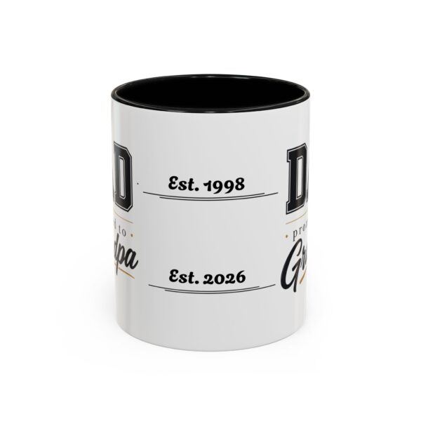 Promoted to Grandpa Accent Mug – Personalized Gift, 8 Colors