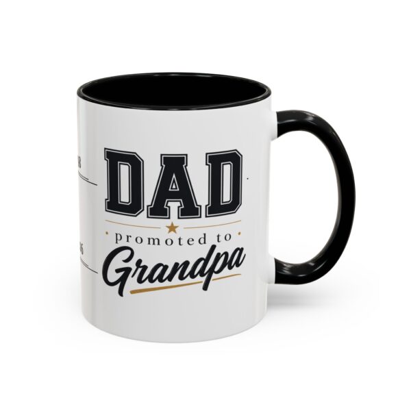 Promoted to Grandpa Accent Mug – Personalized Gift, 8 Colors