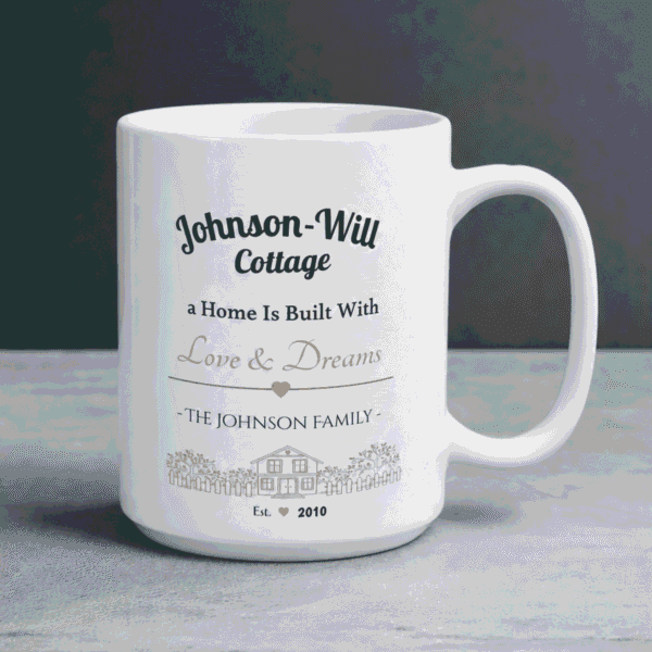 Personalized Cottage Name Mug – Custom Housewarming Gift for New Home