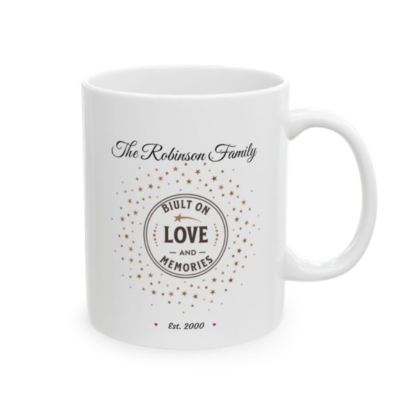 Family Built on Love Mug – Personalized Family Name Gift