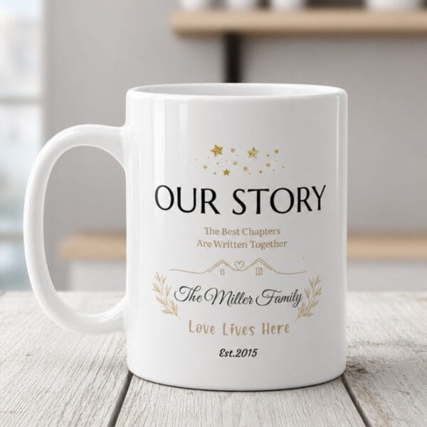 Our Story Family Mug – Personalized Name & Est. Year Gift