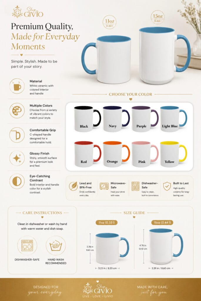 Mommy Definition Accent Mug – Custom Name Gift for Mom, 8 Colors additional information