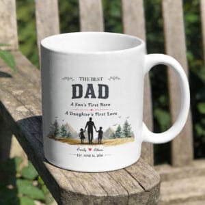 Best Dad Mug – Personalized Gift for Dad from Son & Daughter