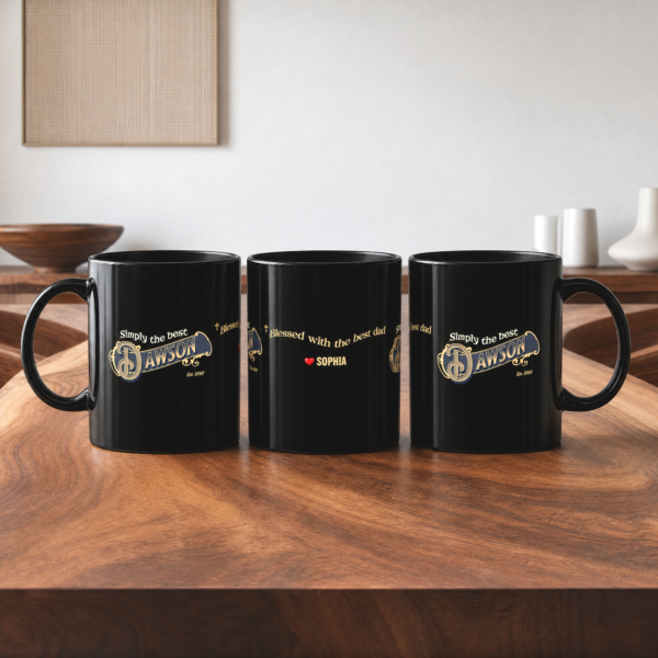 Personalized Blessed with the Best Dad Mug – Custom Family Name