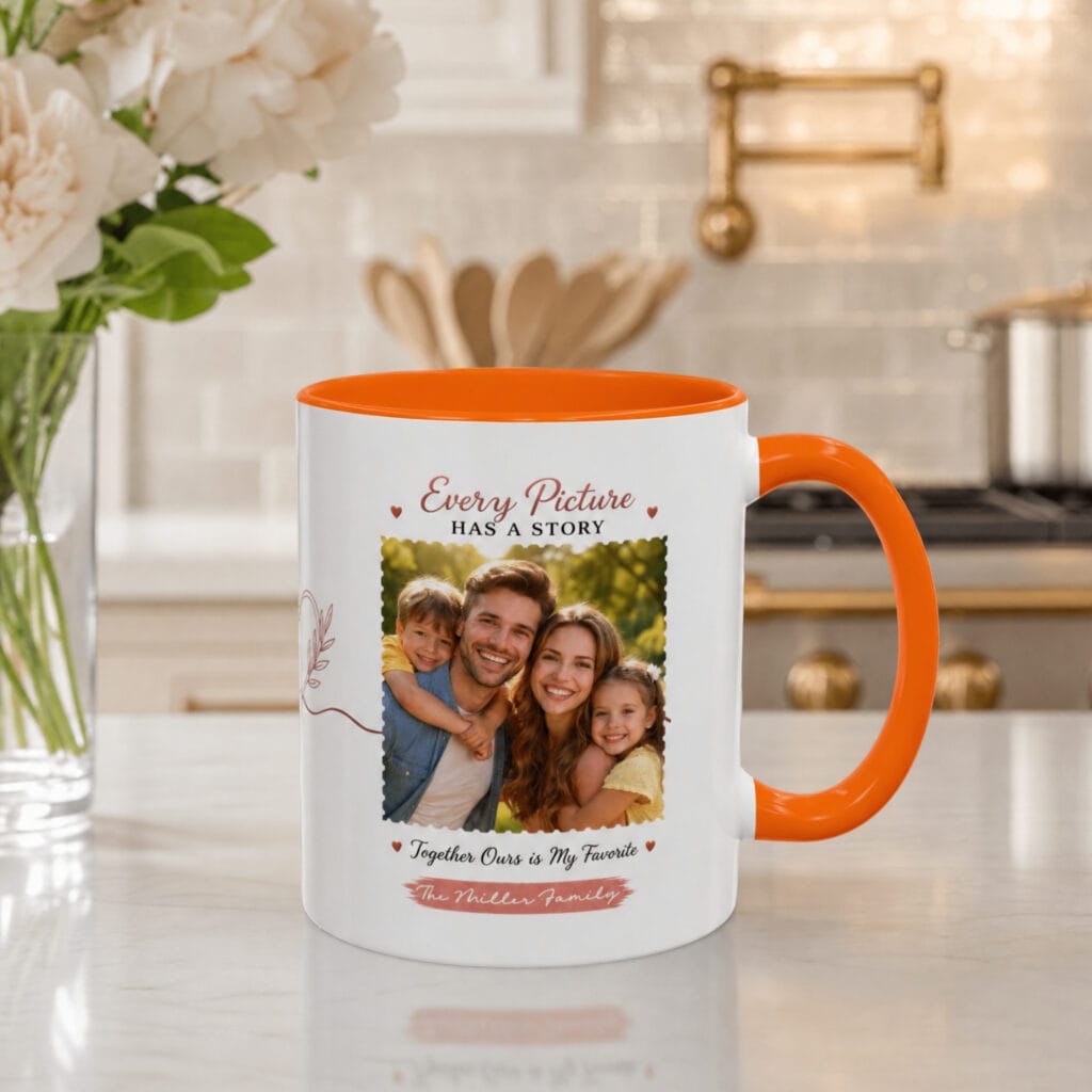 Every Picture Together Accent Mug – Personalized Family Photo Gift, 8 Colors