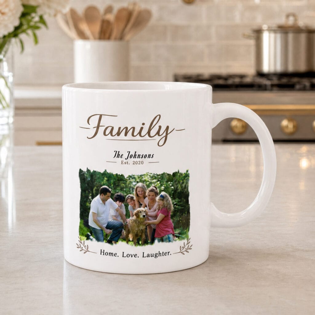 Family Est. Photo Mug – Personalized Family Name & Photo Gift
