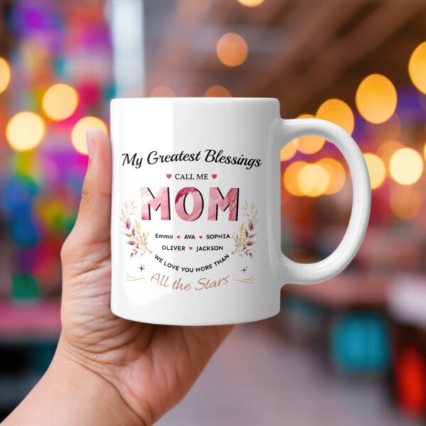 Mom All the Stars Mug – Personalized Kids' Names Gift