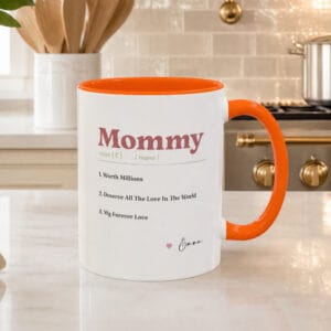 Mommy Definition Accent Mug – Custom Name Gift for Mom, 8 Colors