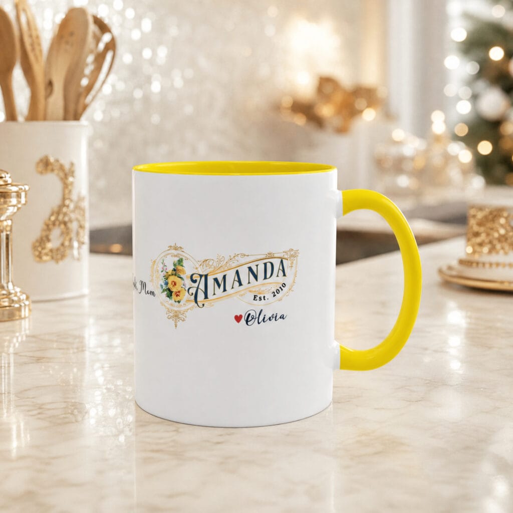 Mom's Kids Accent Mug – Personalized Gift, 8 Colors