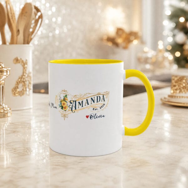 Mom's Kids Accent Mug – Personalized Gift, 8 Colors