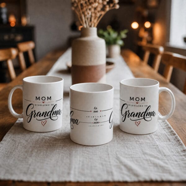 Promoted to Grandma Mug – Personalized Est. Year Gift