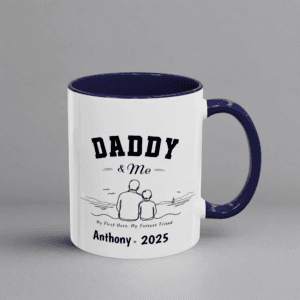 Daddy & Me Accent Mug – Personalized Name & Year Gift for Dad