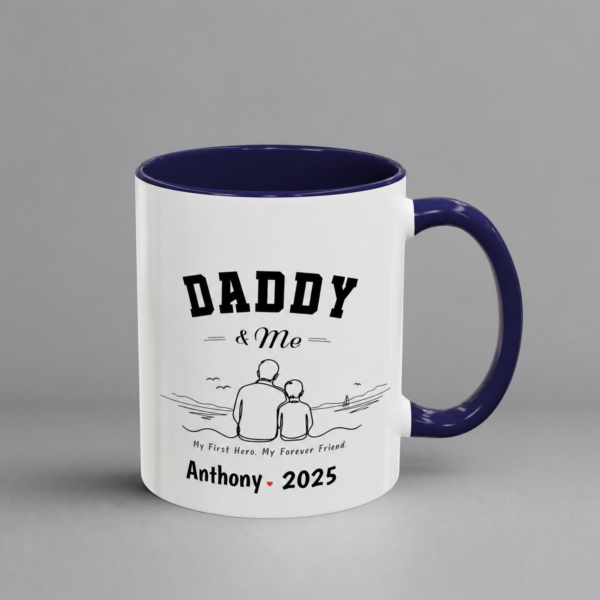 Daddy & Me Accent Mug – Personalized Name & Year Gift for Dad