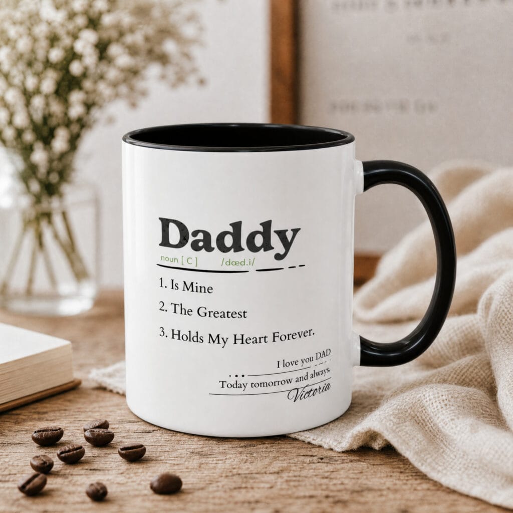 Daddy Definition Accent Mug – Personalized Name Gift