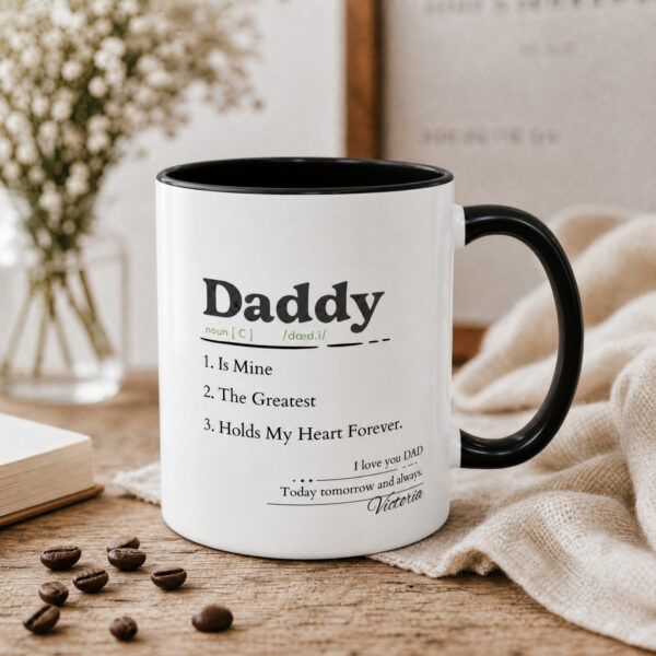 Daddy Definition Accent Mug – Personalized Name Gift