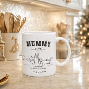 Mummy & Daughter Ceramic Mug – Personalized Name & Date Gift