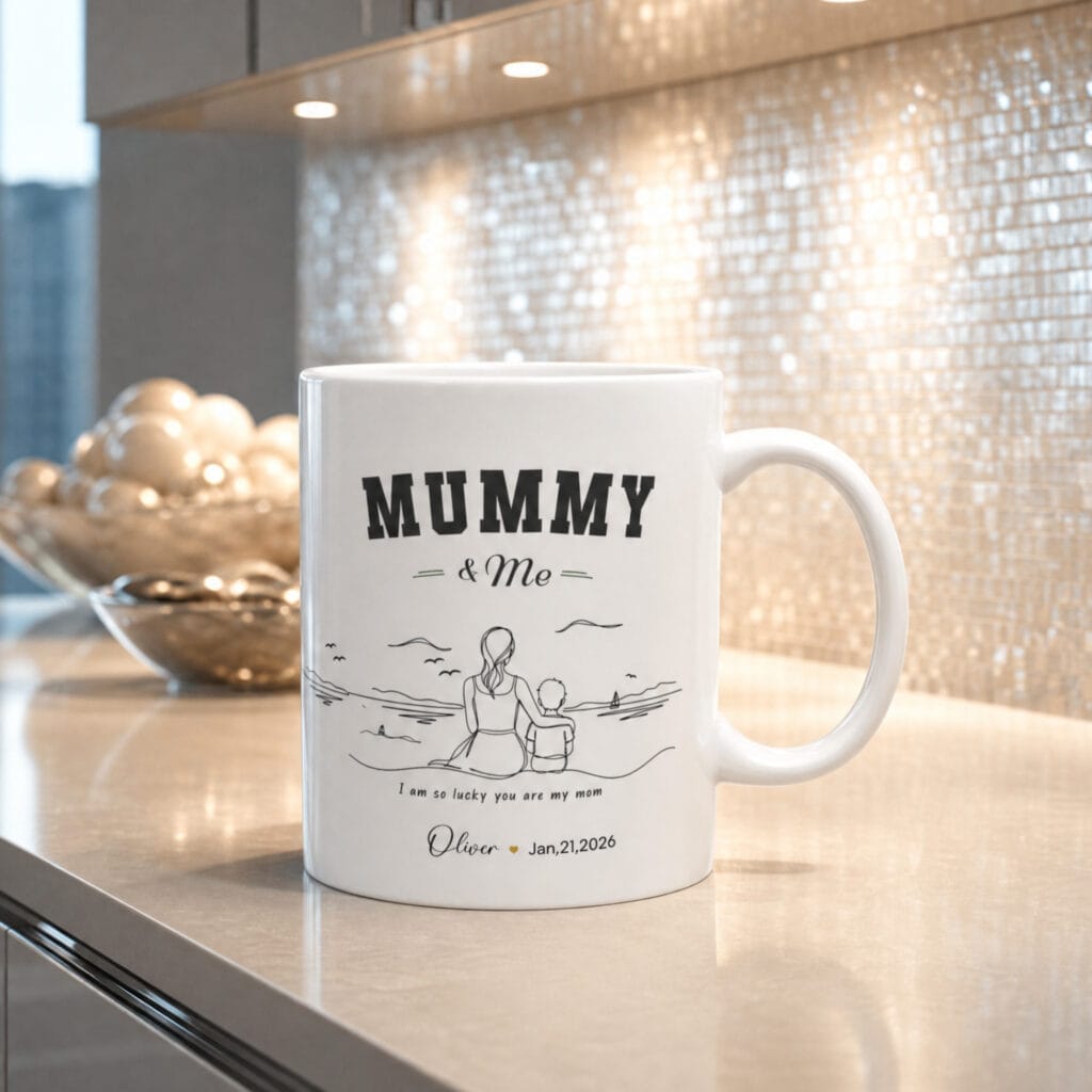 Mummy & Son Ceramic Mug – Personalized Name & Date Gift