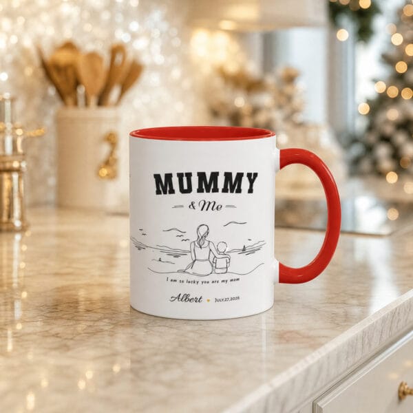 Mummy & Son Mug – Personalized Name & Date Gift