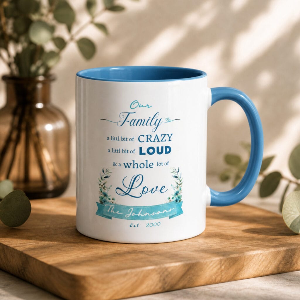 Our Family Accent Mug – Personalized Family Name Gift, 8 Colors