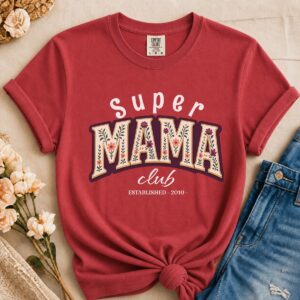 Personalized Super MaMa Club Heavyweight T-Shirt | Custom Name Comfort Colors Tee