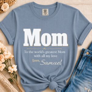 Personalized World's Greatest Mom Heavyweight T-Shirt | Custom Name Comfort Colors Tee