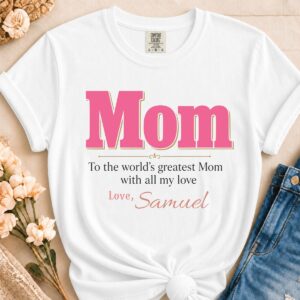 Personalized World's Greatest Mom Heavyweight T-Shirt | Custom Name Comfort Colors Tee