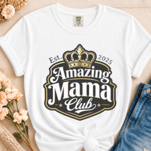 Personalized Amazing Mama Club Crest Heavyweight T-Shirt | Custom Est. Year Comfort Colors Tee
