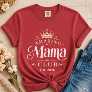 Personalized Amazing Mama Club Heavyweight T-Shirt | Custom Est. Year Comfort Colors Tee