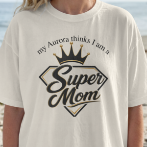 Personalized Super Mom Heavyweight T-Shirt | Custom Name Comfort Colors Tee
