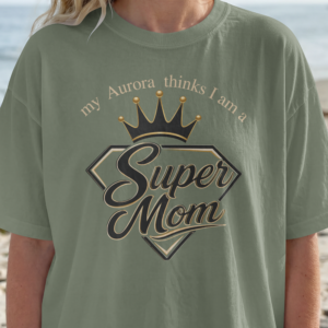 Personalized Super Mom Heavyweight T-Shirt | Custom Name Comfort Colors Tee