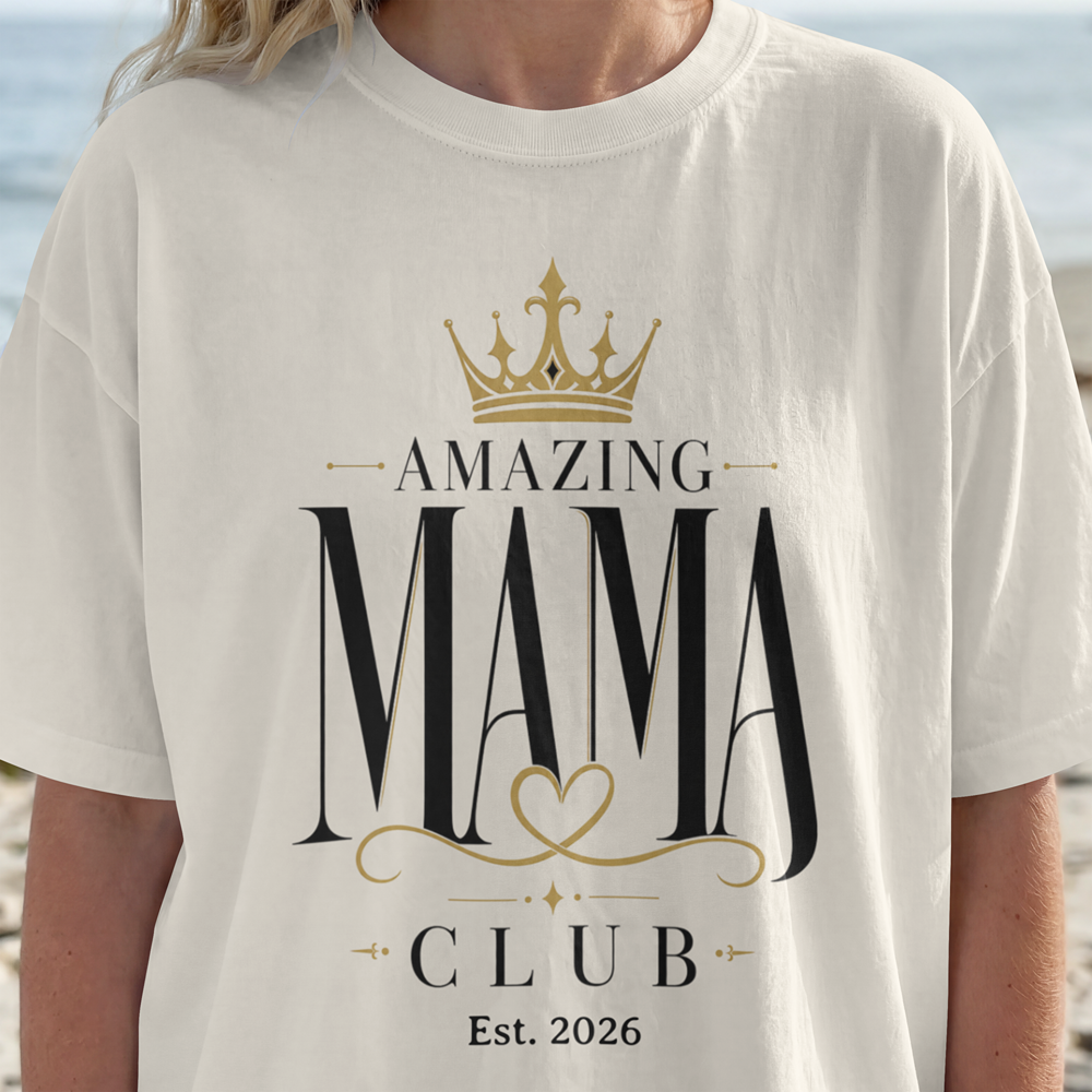 Personalized Amazing Mom Club Heavyweight T-Shirt | Custom Est. Year Comfort Colors Tee